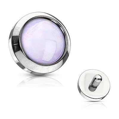PREMIUM Bezel-Set Moonstone Microdermal Top