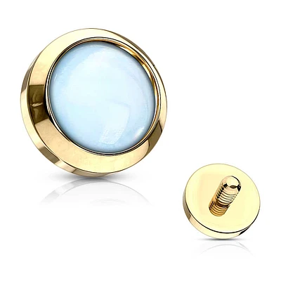 PREMIUM Bezel-Set Moonstone Microdermal Top