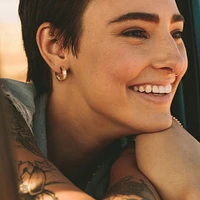Tri-Tone Cuff Earrings