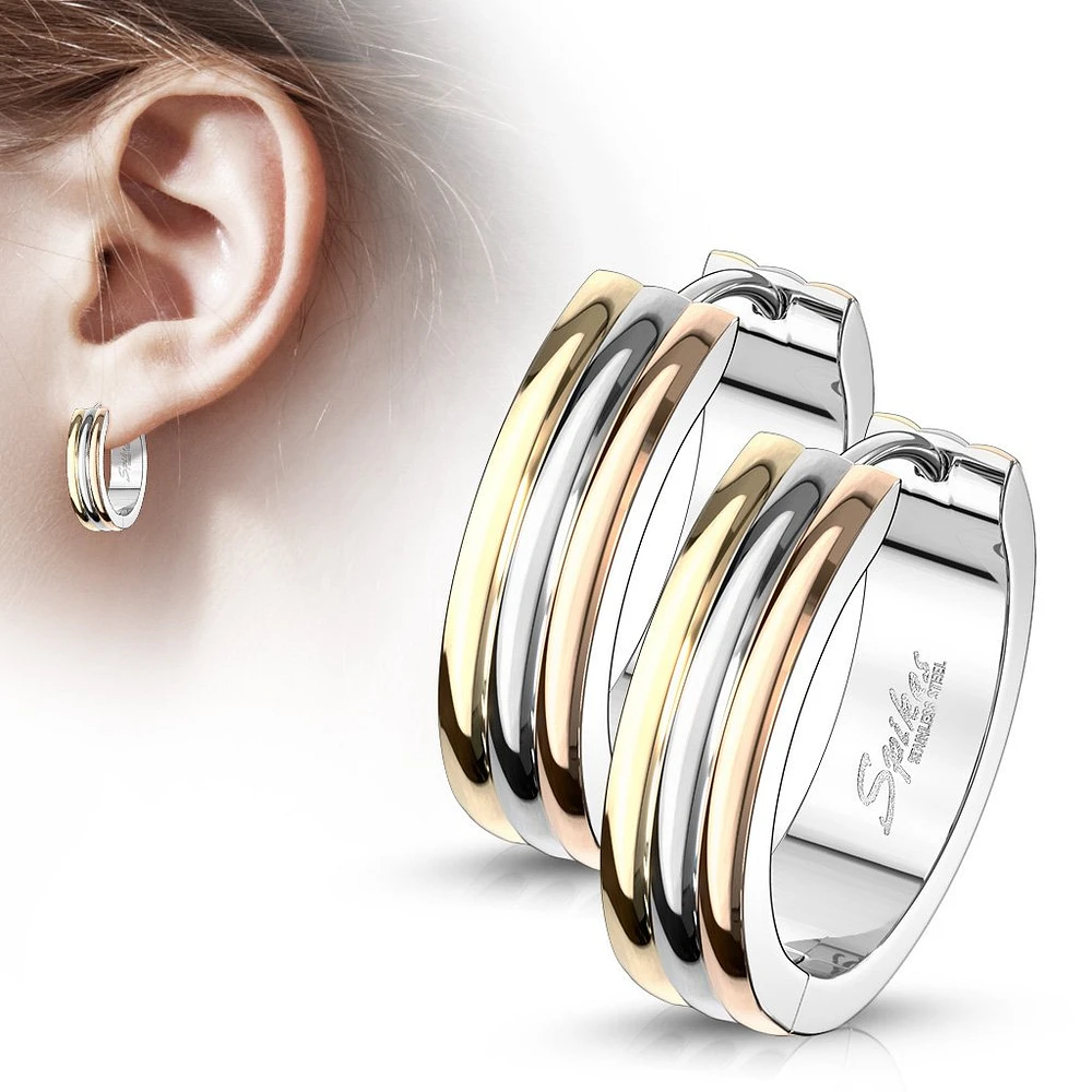 Tri-Tone Cuff Earrings