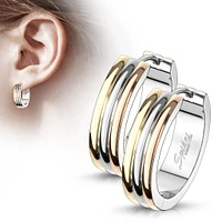 Tri-Tone Cuff Earrings