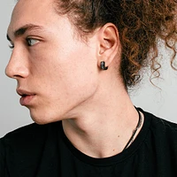Cross Blackline Cuff Earrings
