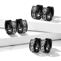 Cross Blackline Cuff Earrings
