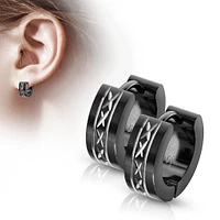 Cross Blackline Cuff Earrings