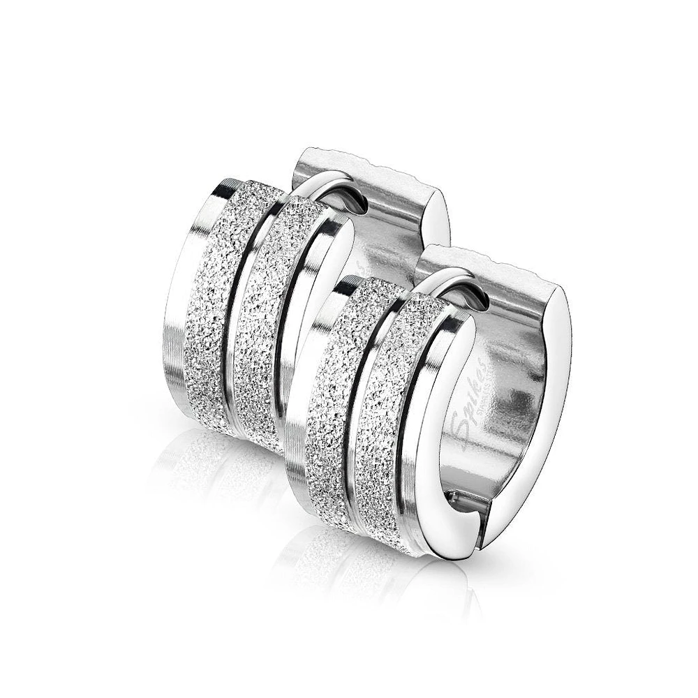Surgical Steel Textured Stripes Cuff Earrings