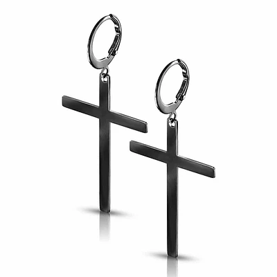 Large Cross Dangle Cuff Earrings