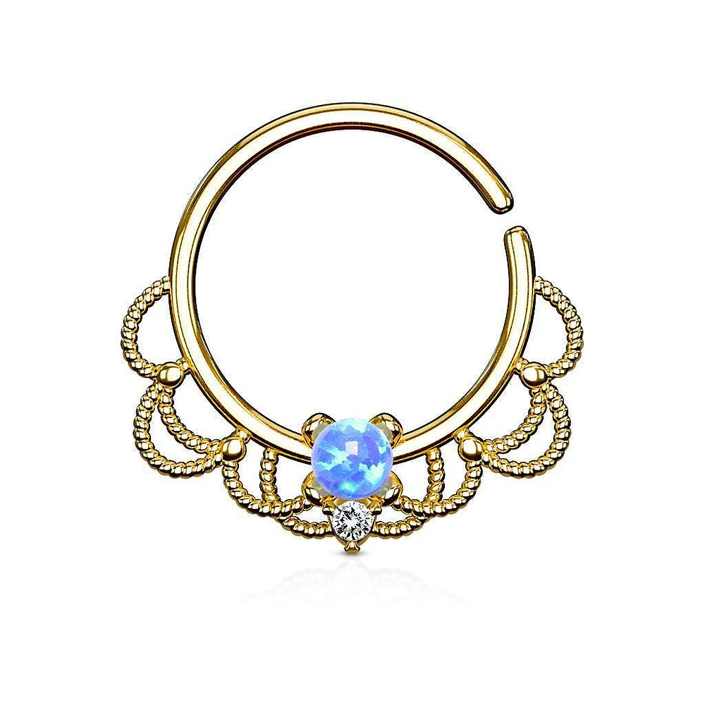 Opal Filigree Bendable Ring 16g