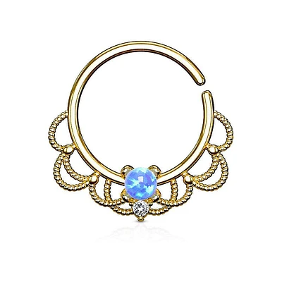 Opal Filigree Bendable Ring 16g