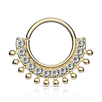 Jewel + Dotwork Bendable Ring 16g