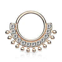 Jewel + Dotwork Bendable Ring 16g