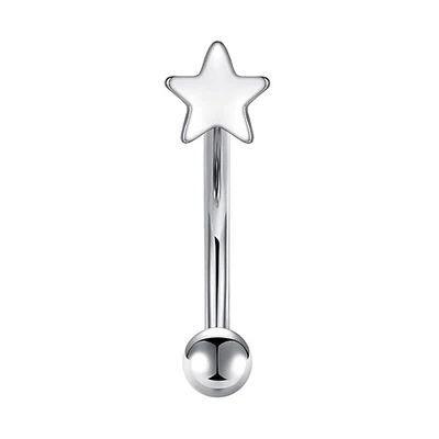 Surgical Steel Star Curved Barbell 16g