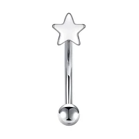 Surgical Steel Star Curved Barbell 16g