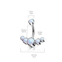 PREMIUM Titanium Opal Rim Navel Barbell 14g
