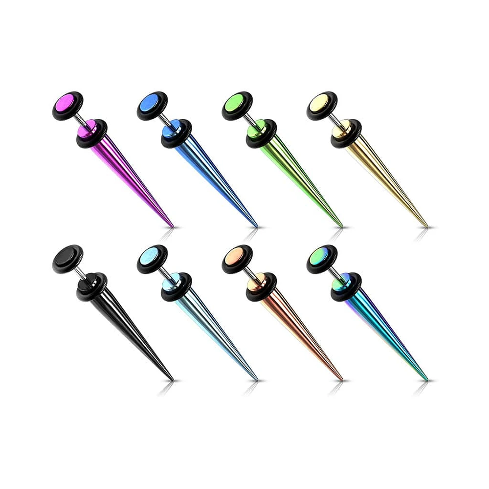 Titanium with O-Rings Faux Tapers 16g
