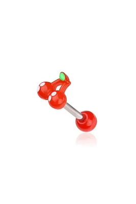 Cherry Tongue Barbell 14g