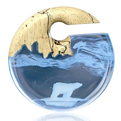 Wood and Epoxy Polar Bear Ear Weights 00g