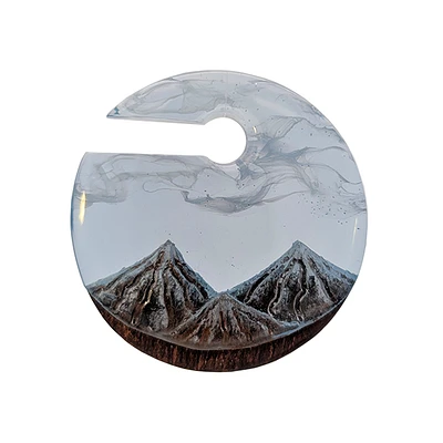 Wood and Epoxy Snowy Mountains Ear Weights 00g
