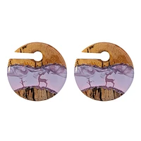Wood and Epoxy Smoky Deer Ear Weights 00g
