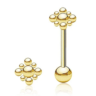PREMIUM Beaded Tongue Barbell 14g