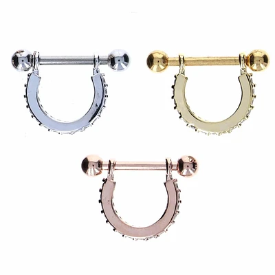 PREMIUM Double Crystal Cuff Ball Back 16g