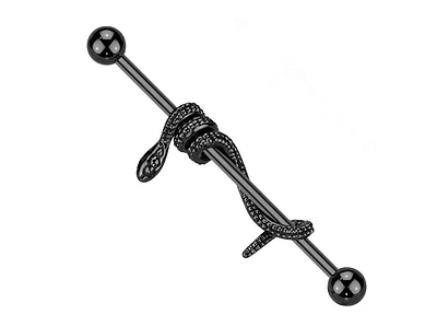 PREMIUM Coiled Snake Industrial Barbell 14g