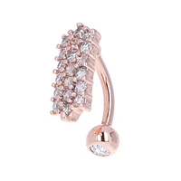 Multi Crystal Inverted Navel Barbell 14g