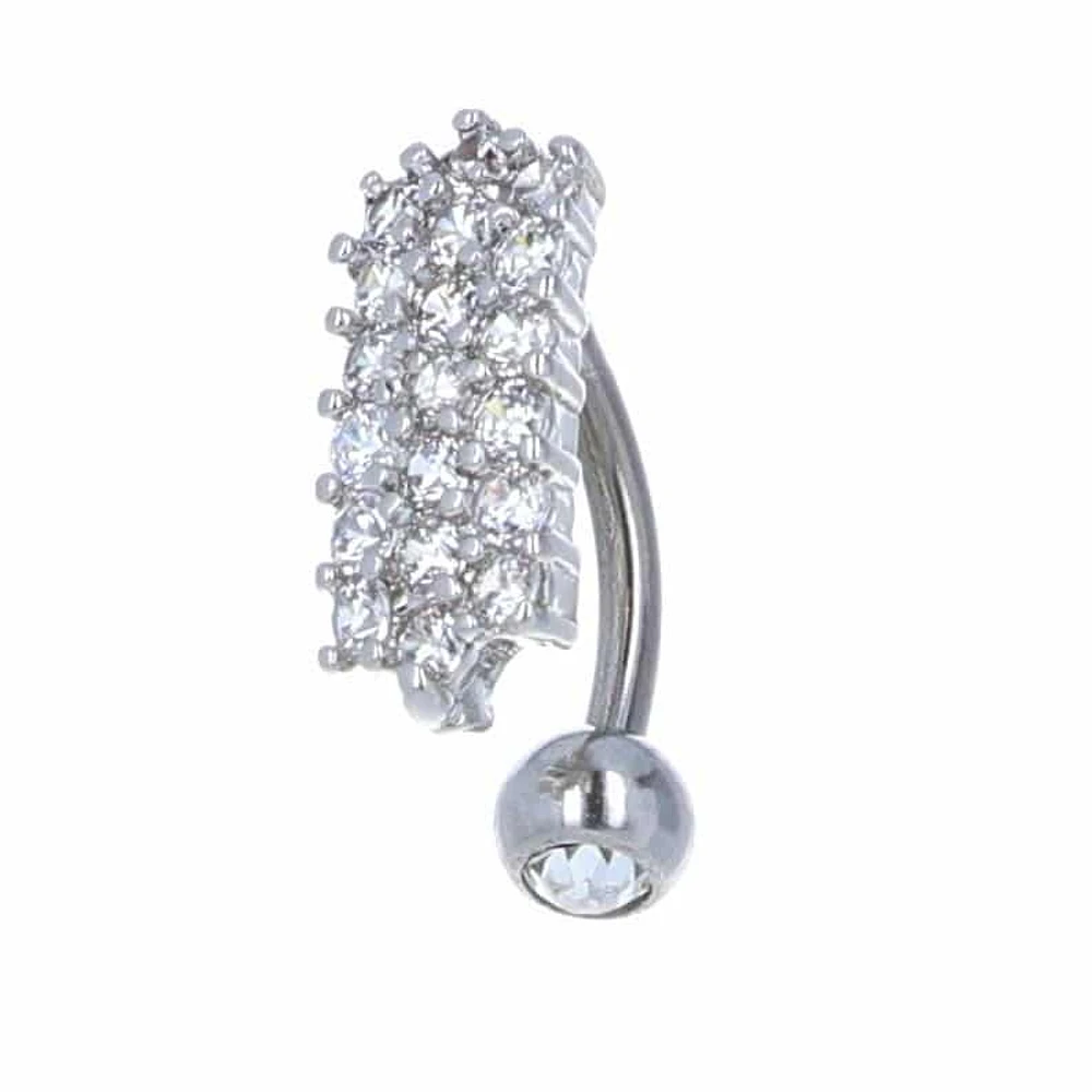 Multi Crystal Inverted Navel Barbell 14g