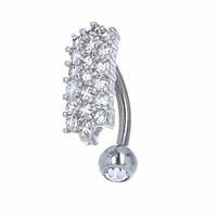 Multi Crystal Inverted Navel Barbell 14g