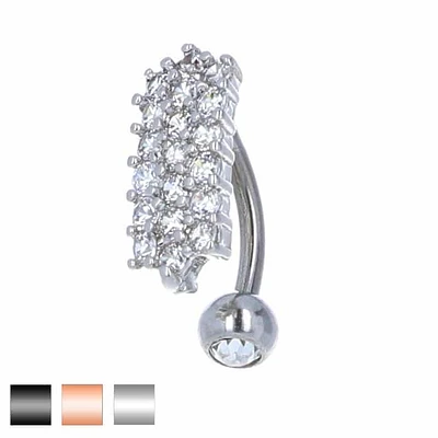 Multi Crystal Inverted Navel Barbell 14g