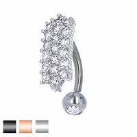 Multi Crystal Inverted Navel Barbell 14g