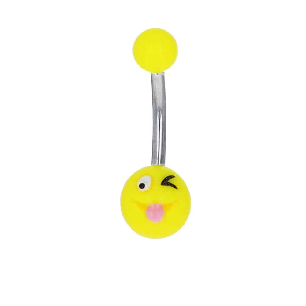 Emoji Lucite Navel Barbell 14g