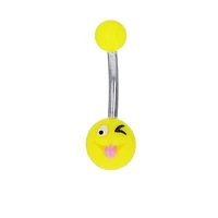 Emoji Lucite Navel Barbell 14g