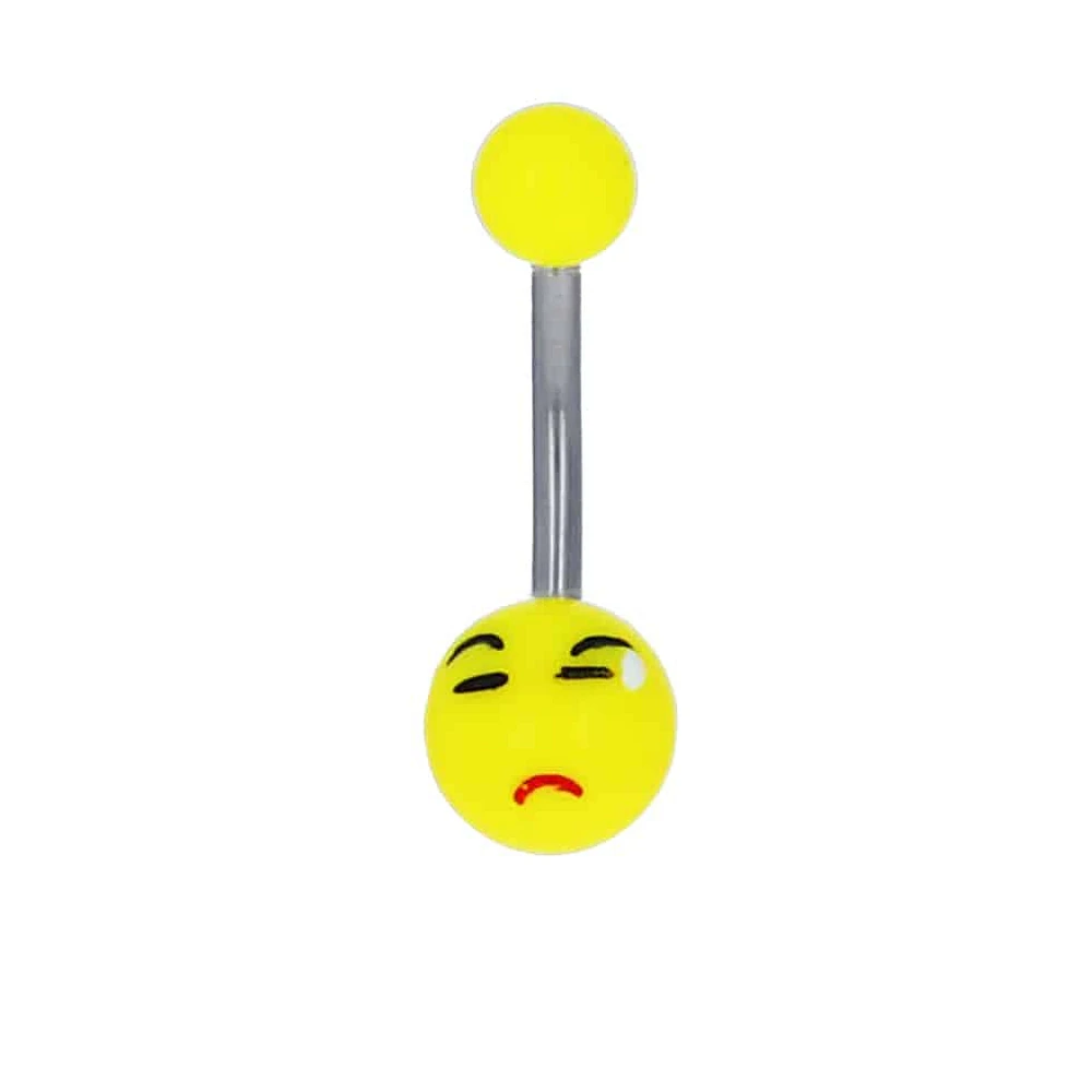 Emoji Lucite Navel Barbell 14g