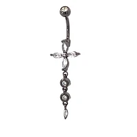 Iris Flower Navel Dangle 14g