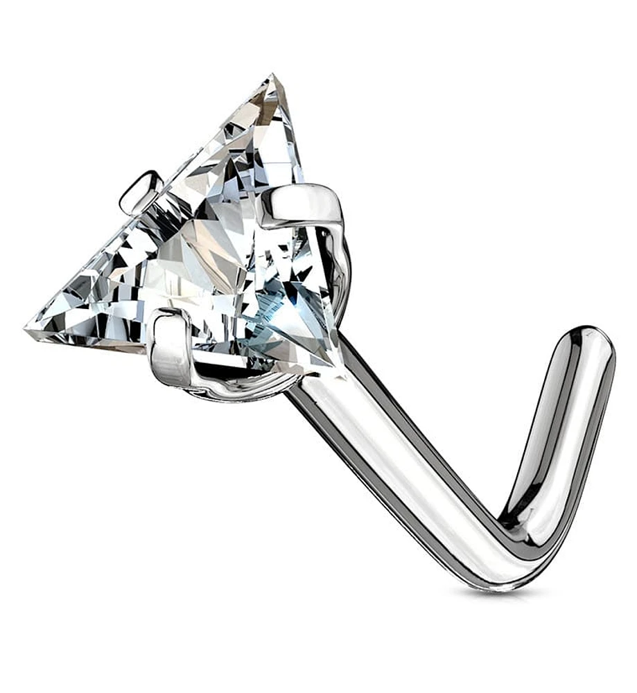 PREMIUM Surgical Steel Claw-Set Triangle Nose Pin 18g