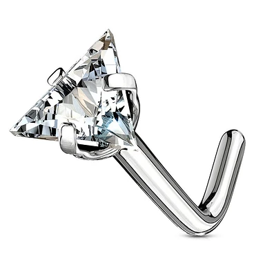 PREMIUM Surgical Steel Claw-Set Triangle Nose Pin 18g