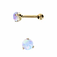 14K Gold Opal Ball Back 16g