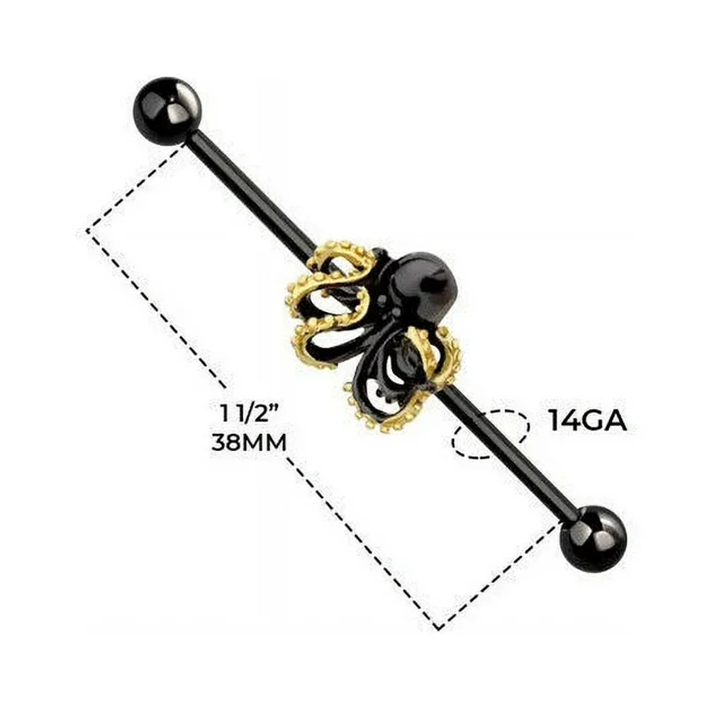 Blackline Octopus Industrial Barbell 14G