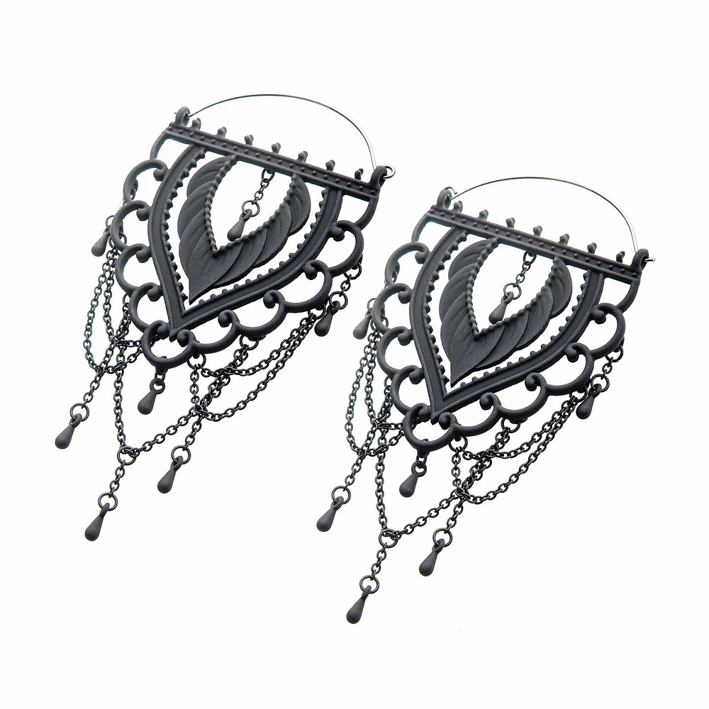 Matte Filigree + Chains Tunnel Hangers