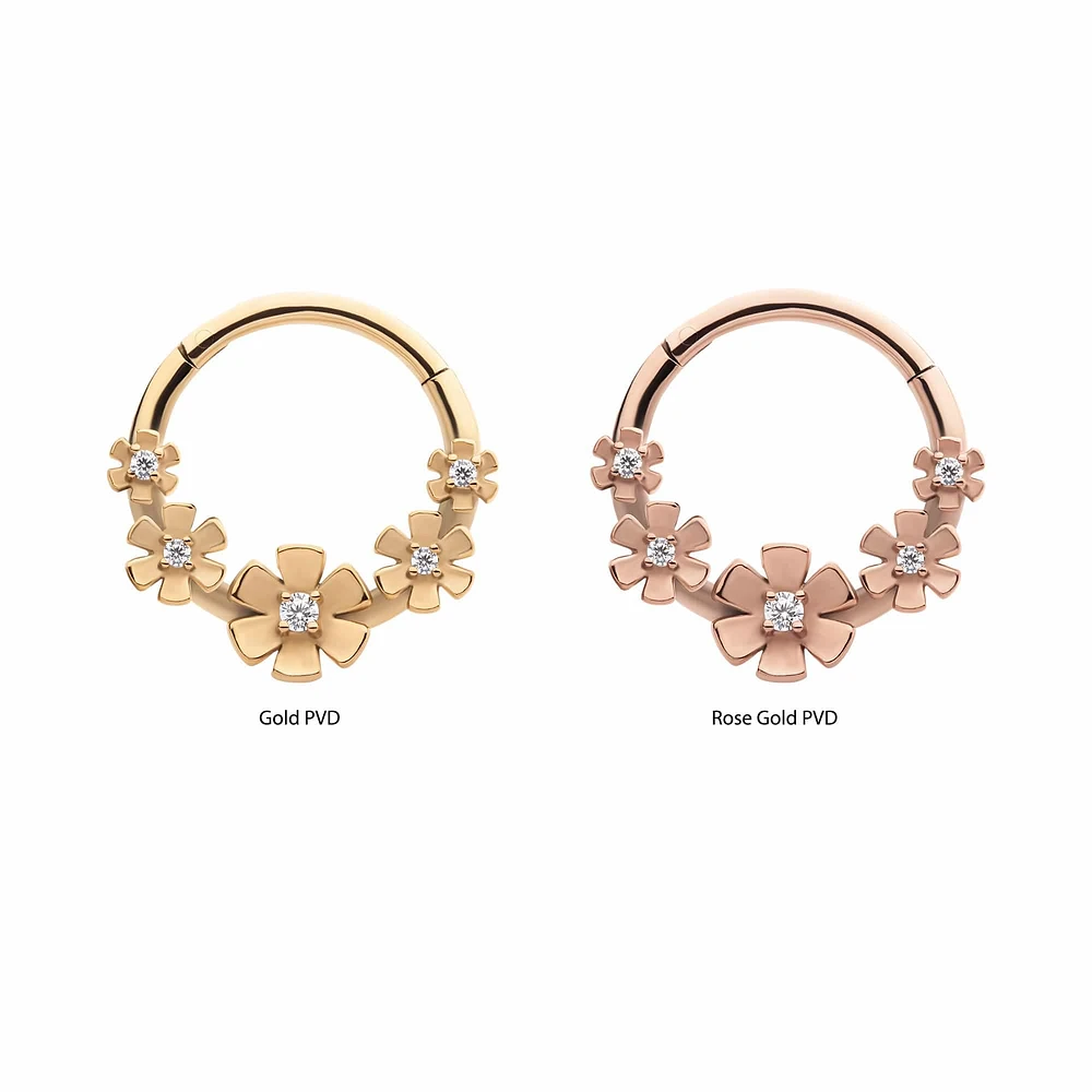 PREMIUM Flower Wreath Segment Ring 16g