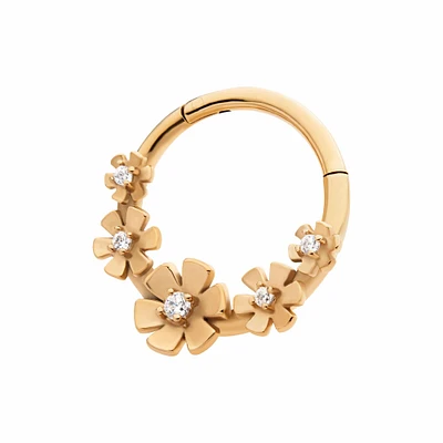 PREMIUM Flower Wreath Segment Ring 16g