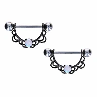 Filigree + Opal Nipple Shield 14g