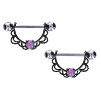 Filigree + Pink Opal Nipple Shield 14g
