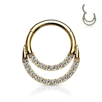 PREMIUM Crystal Stack Segment Ring 16g