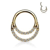 PREMIUM Crystal Stack Segment Ring 16g