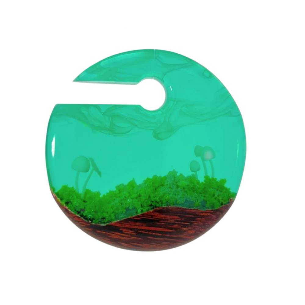 Wood and Epoxy Mushroom Forest Ear Weights 00g