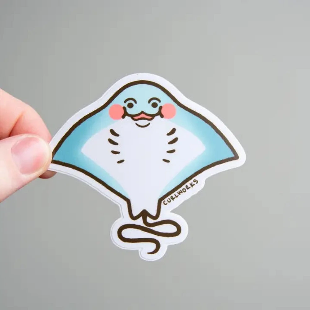 Bashful Sting Ray - 3" Vinyl Sticker