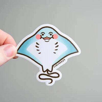 Bashful Sting Ray - 3" Vinyl Sticker