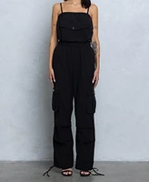 Tube Top Parachute Cargo Jumpsuit