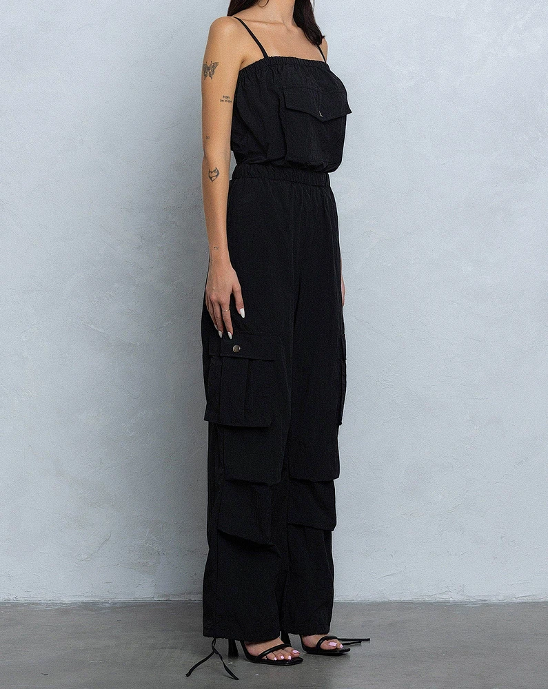 Tube Top Parachute Cargo Jumpsuit